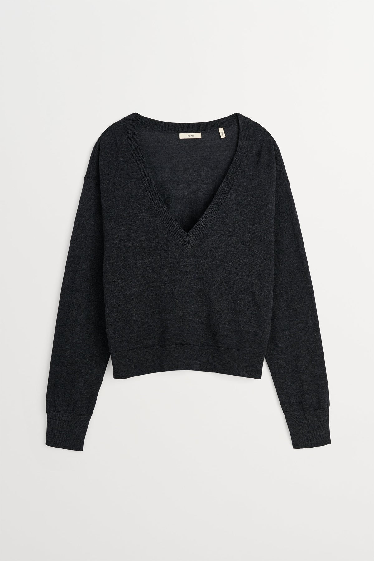 Skall Studio Amara v-neck jumper Jumper Dark Grey Melange