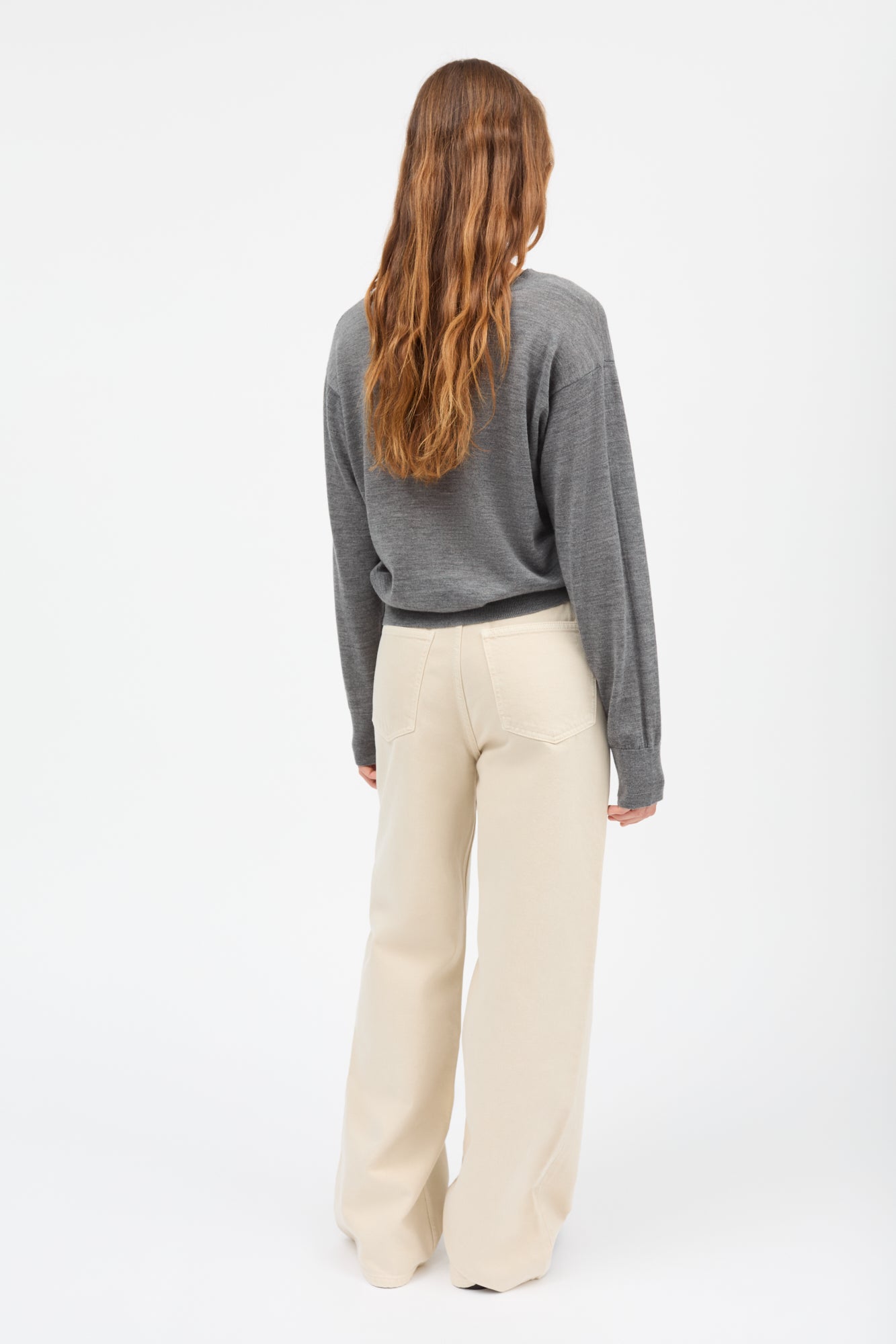 Skall Studio Amethyst V-neck jumper Jumper Grey melange