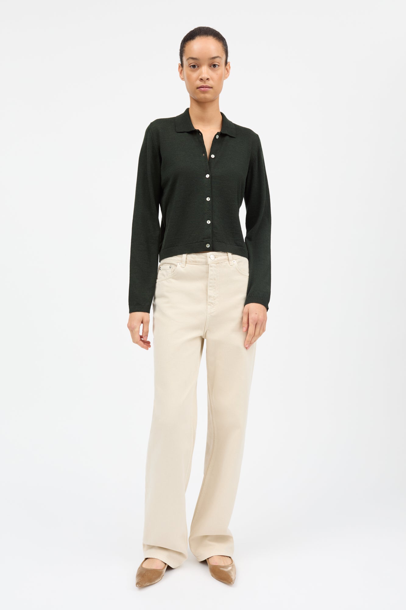 Skall Studio Amethyst cardigan Cardigan Dark pine