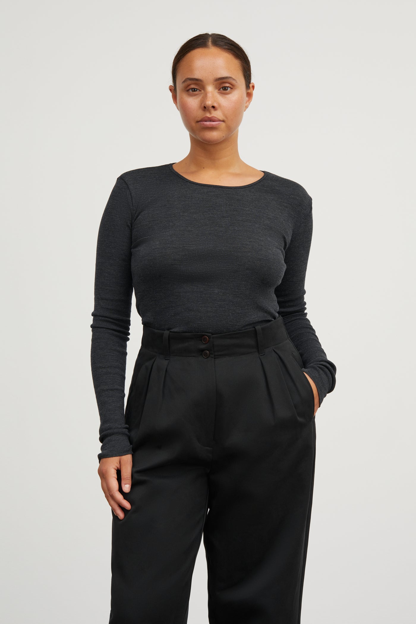 Skall Studio Amy Blouse Blouse Dark Grey Melange
