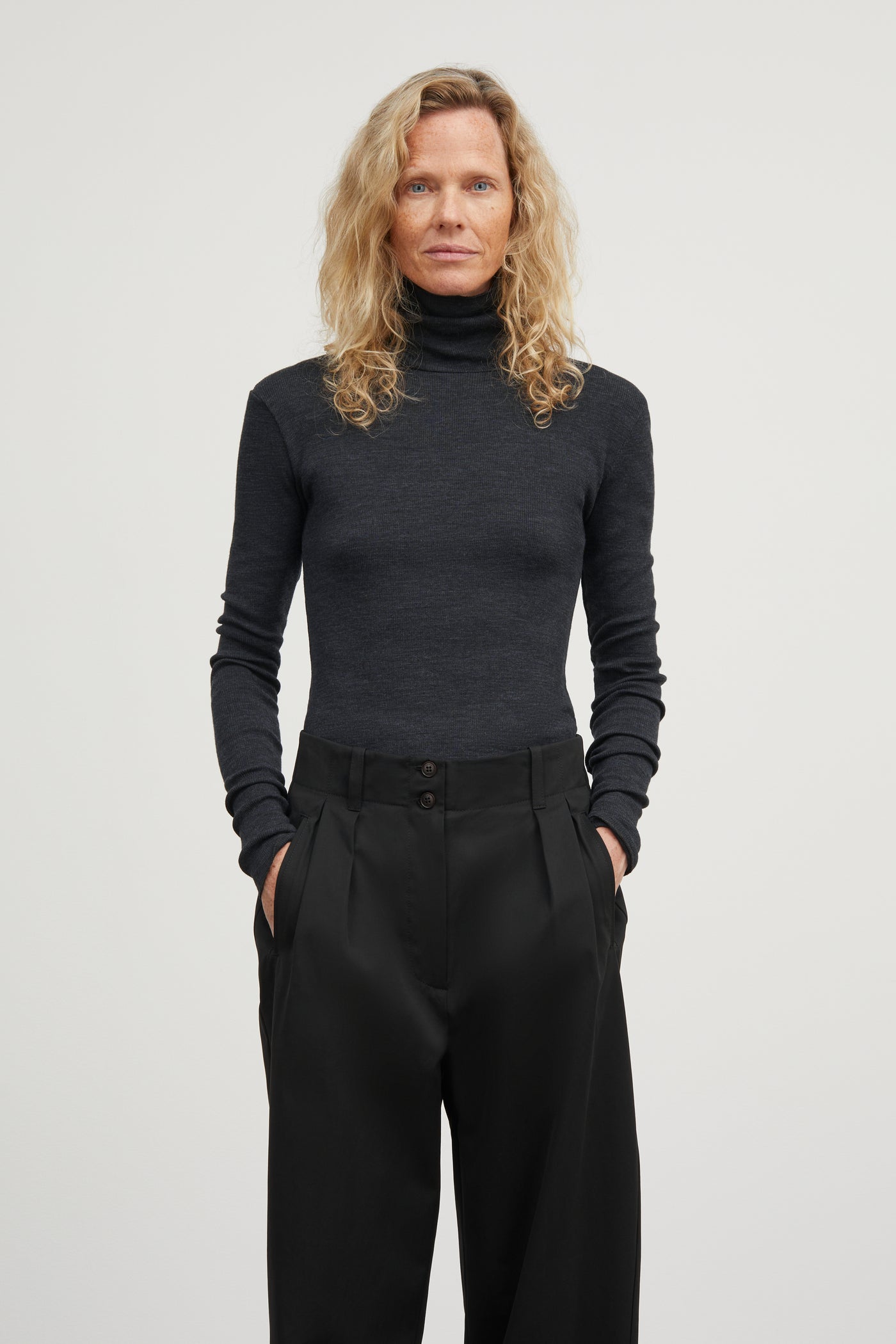 Skall Studio Amy T-neck Turtleneck Dark Grey Melange