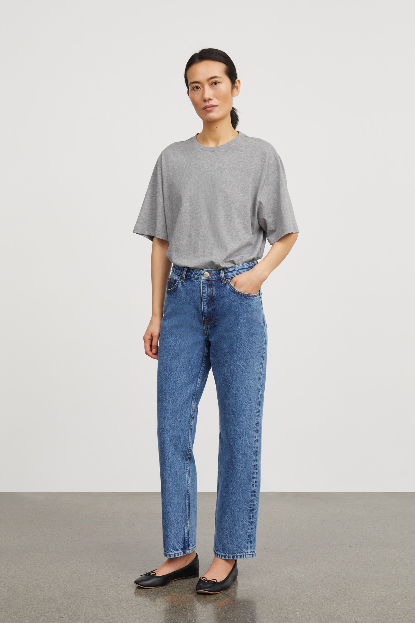 Skall Studio Andy oversize tee T-shirt Mid grey mélange