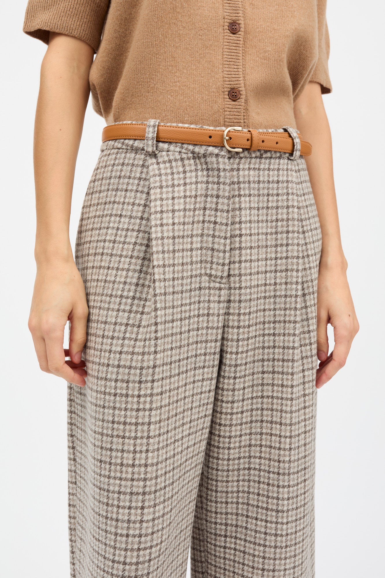 Skall Studio Bob trousers Trousers Brown/grey small heritage check