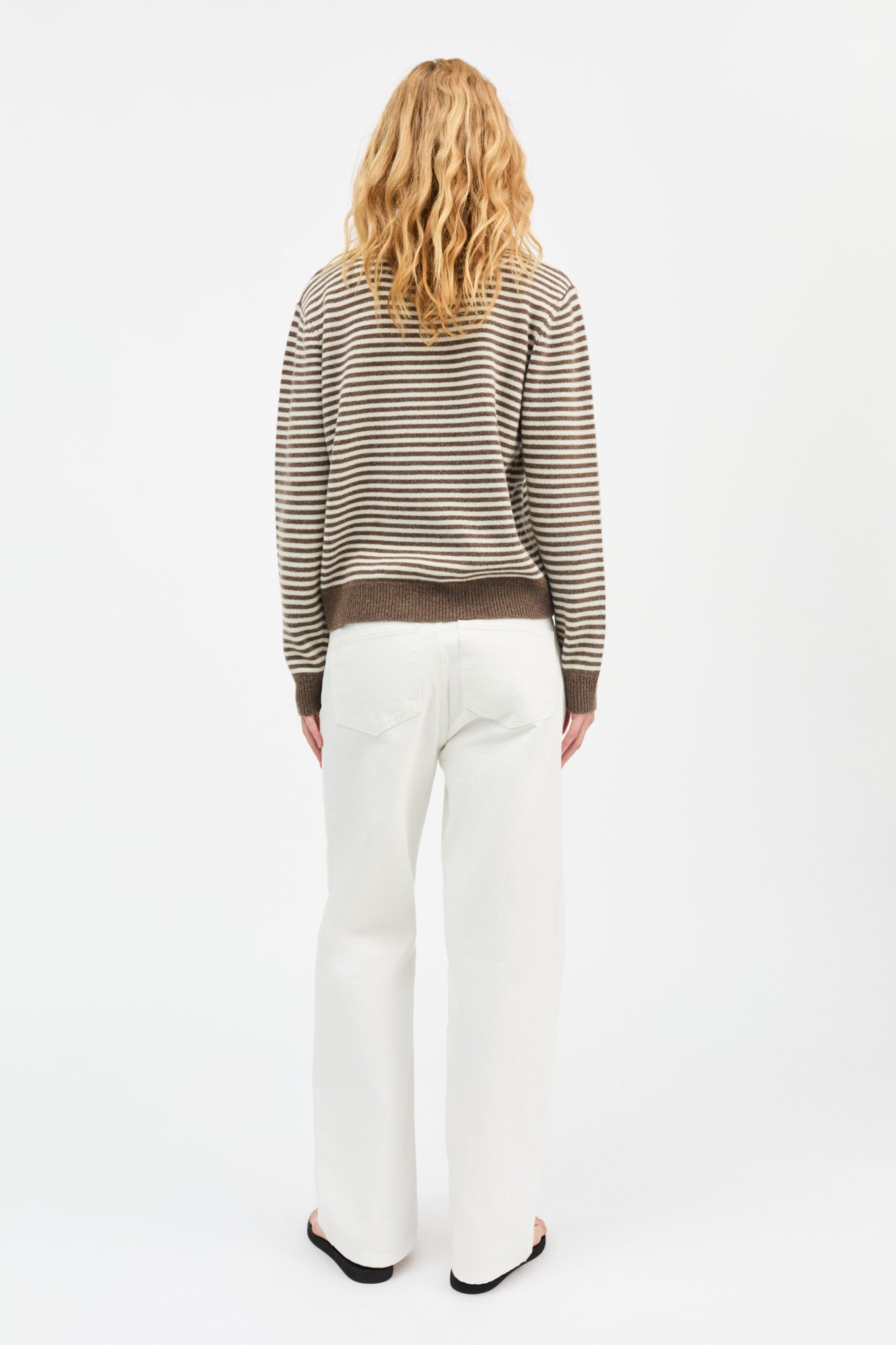 Skall Studio Cameron jumper Jumper White/Brown mélange stripe