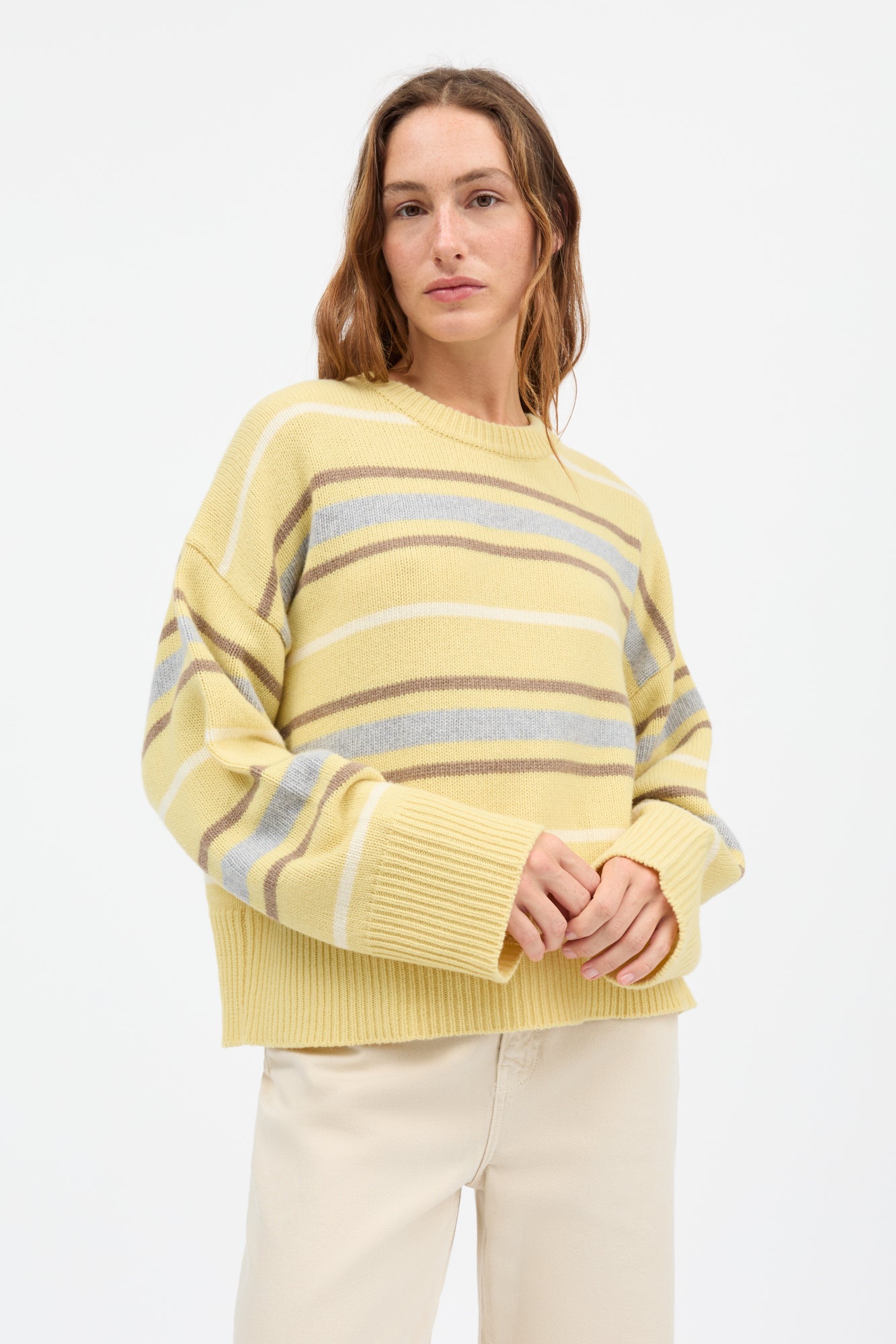 Skall Studio Cannes Jumper Jumper Yellow/Grey stripe