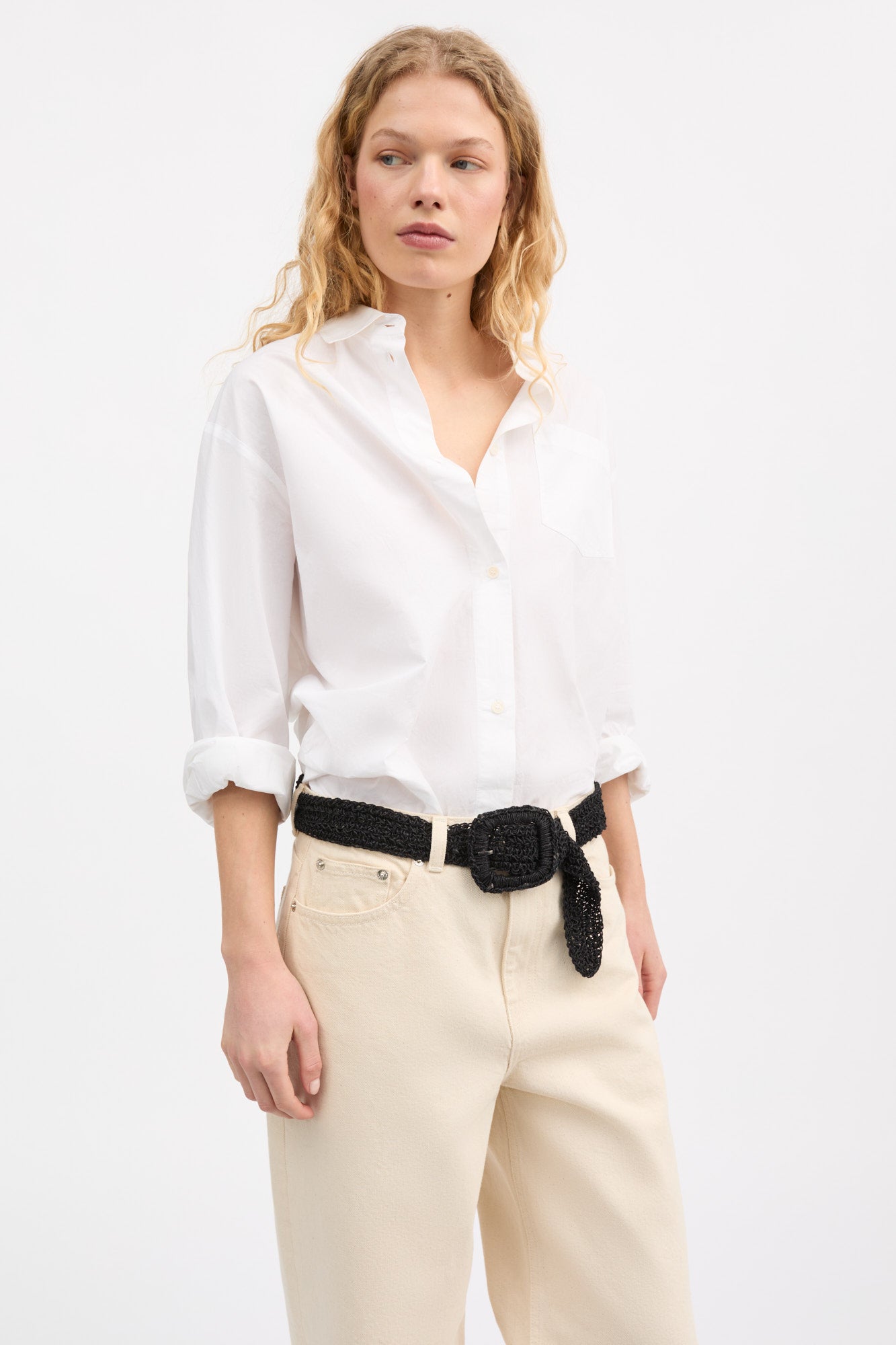 Skall Studio Carla straw belt Belt Black