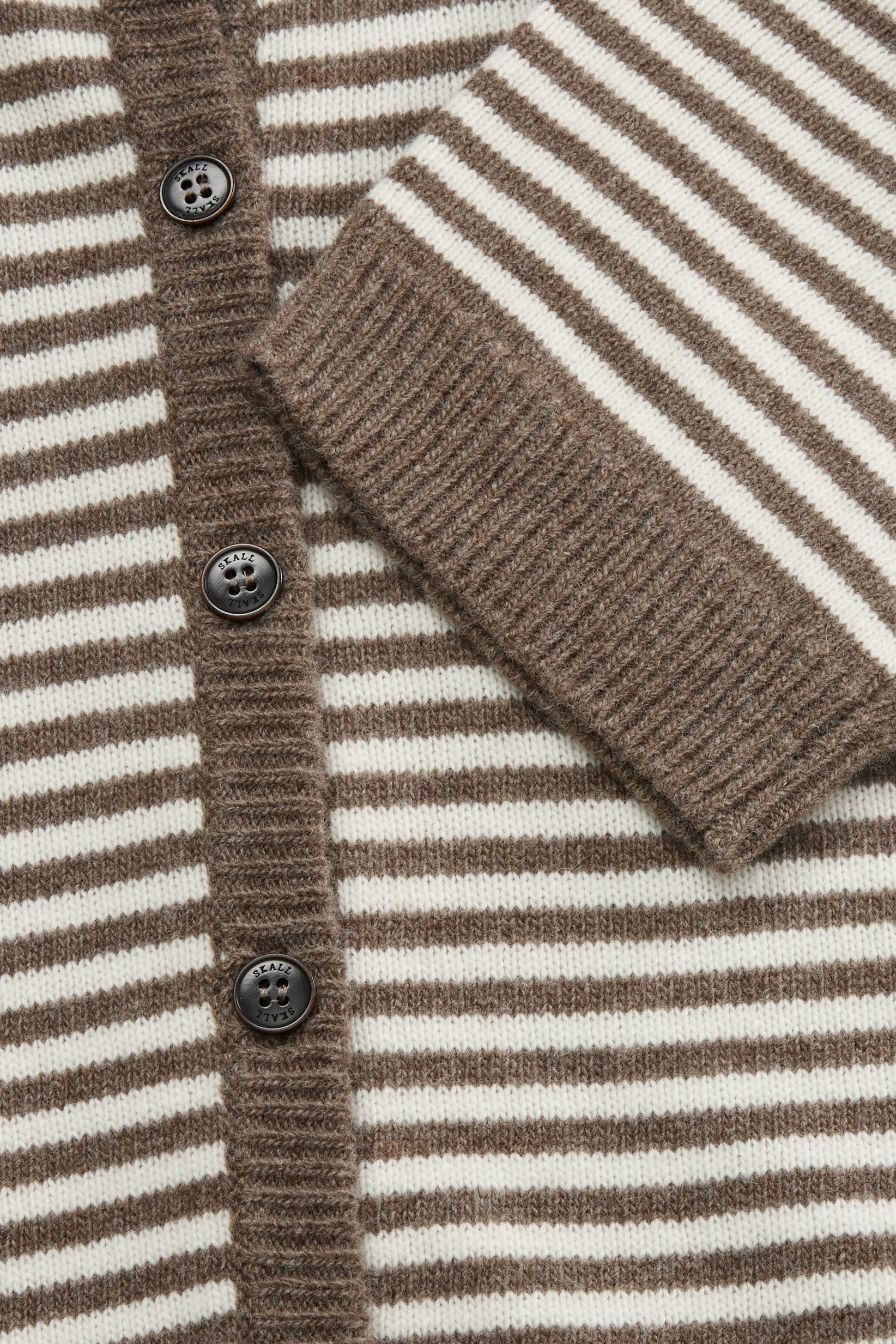 Skall Studio Carmine cardigan Cardigan White/Brown mélange stripe