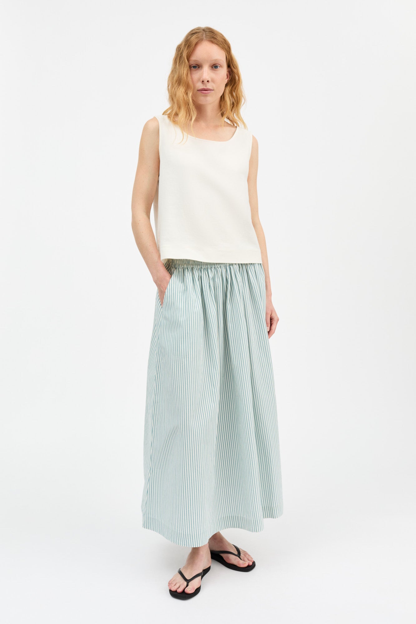 Skall Studio Dagny skirt Skirt White/Aqua stripe