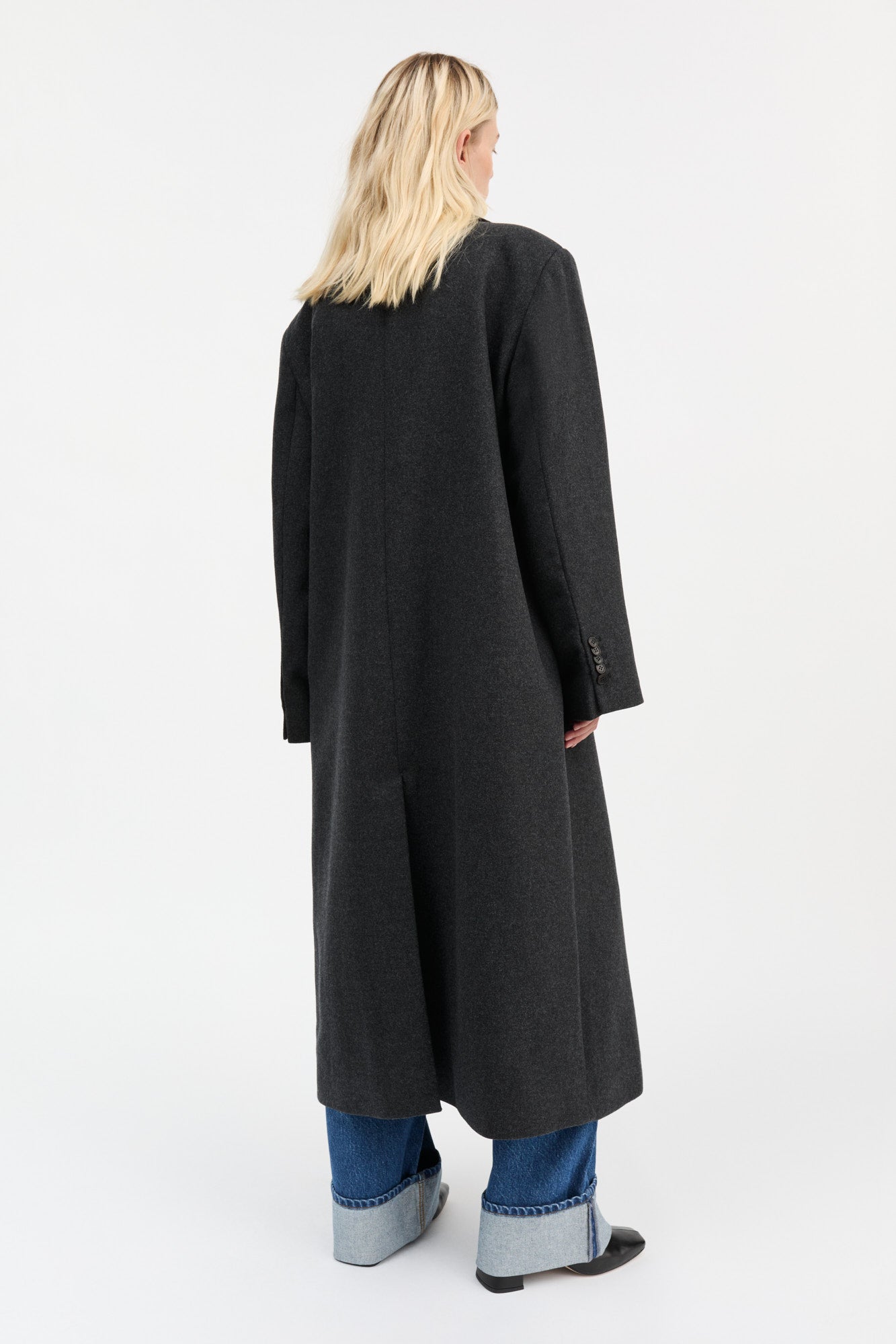 Skall Studio David coat Coat Dark Grey Melange