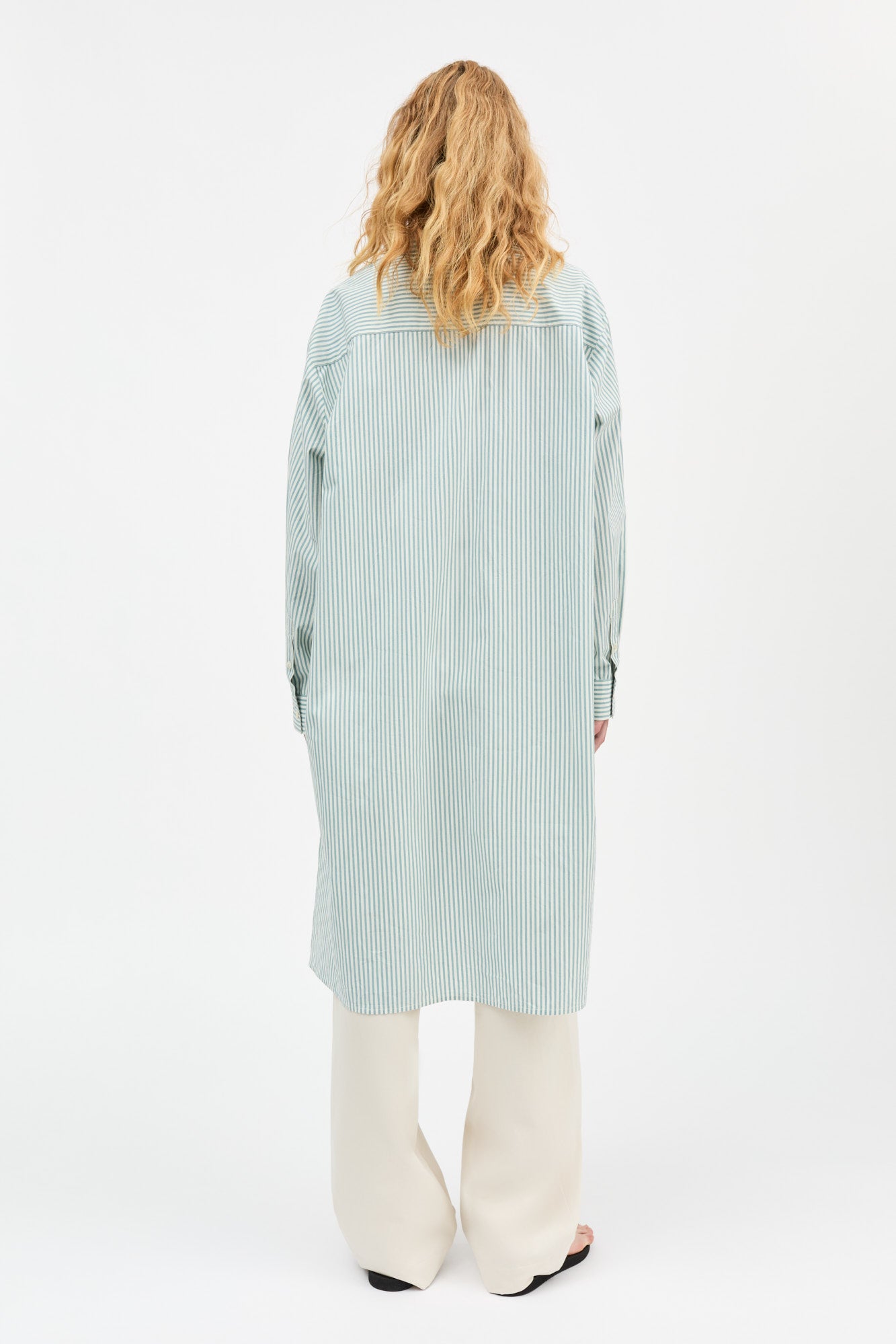 Skall Studio Edda shirtdress Shirtdress White/Aqua stripe