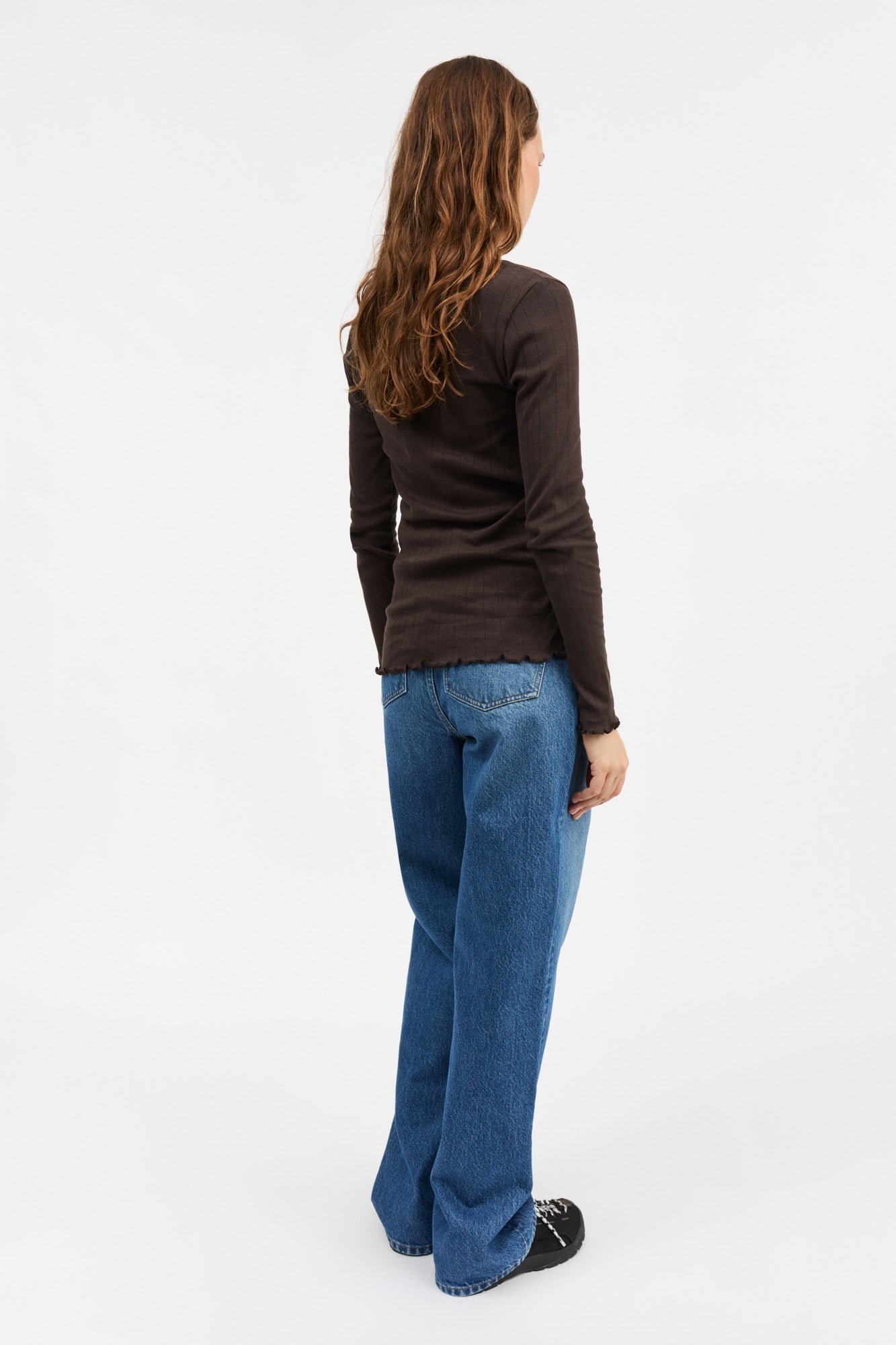 Skall Studio Edie blouse Tee Dark brown