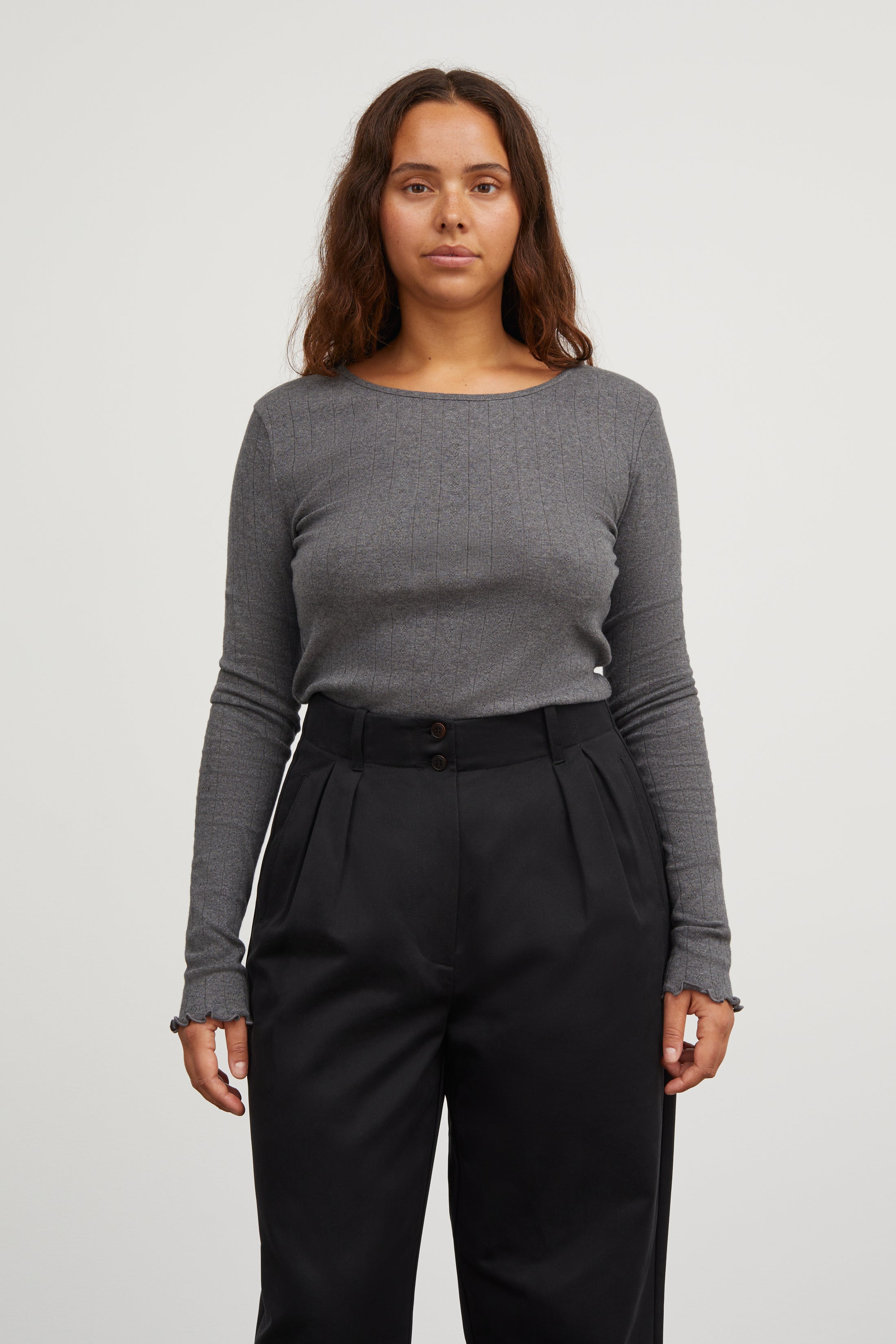 Skall Studio Edie blouse Blouse Dark grey melange