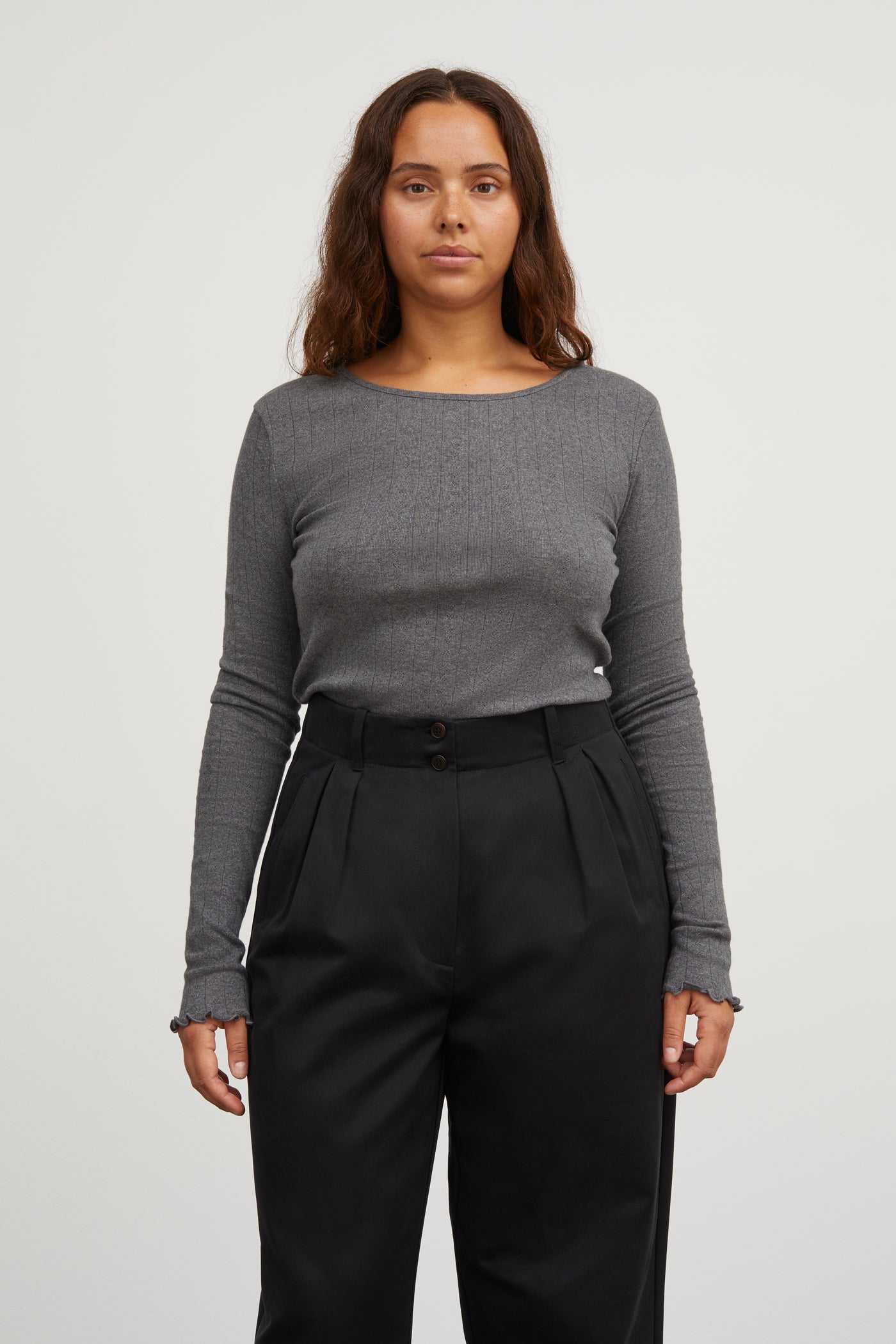 Skall Studio Edie blouse Blouse Dark grey melange