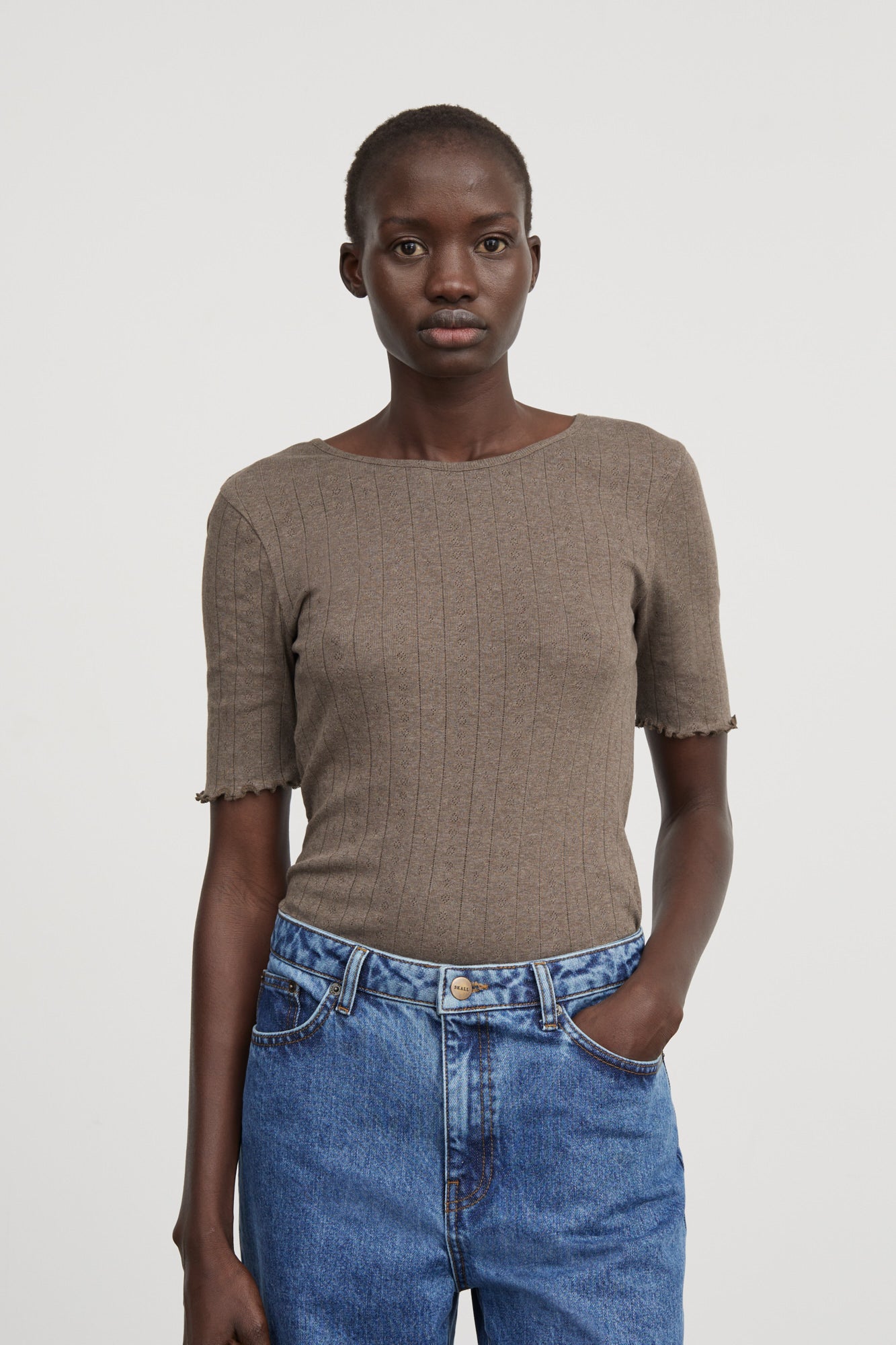 Skall Studio Edie tee T-shirt Brown mélange