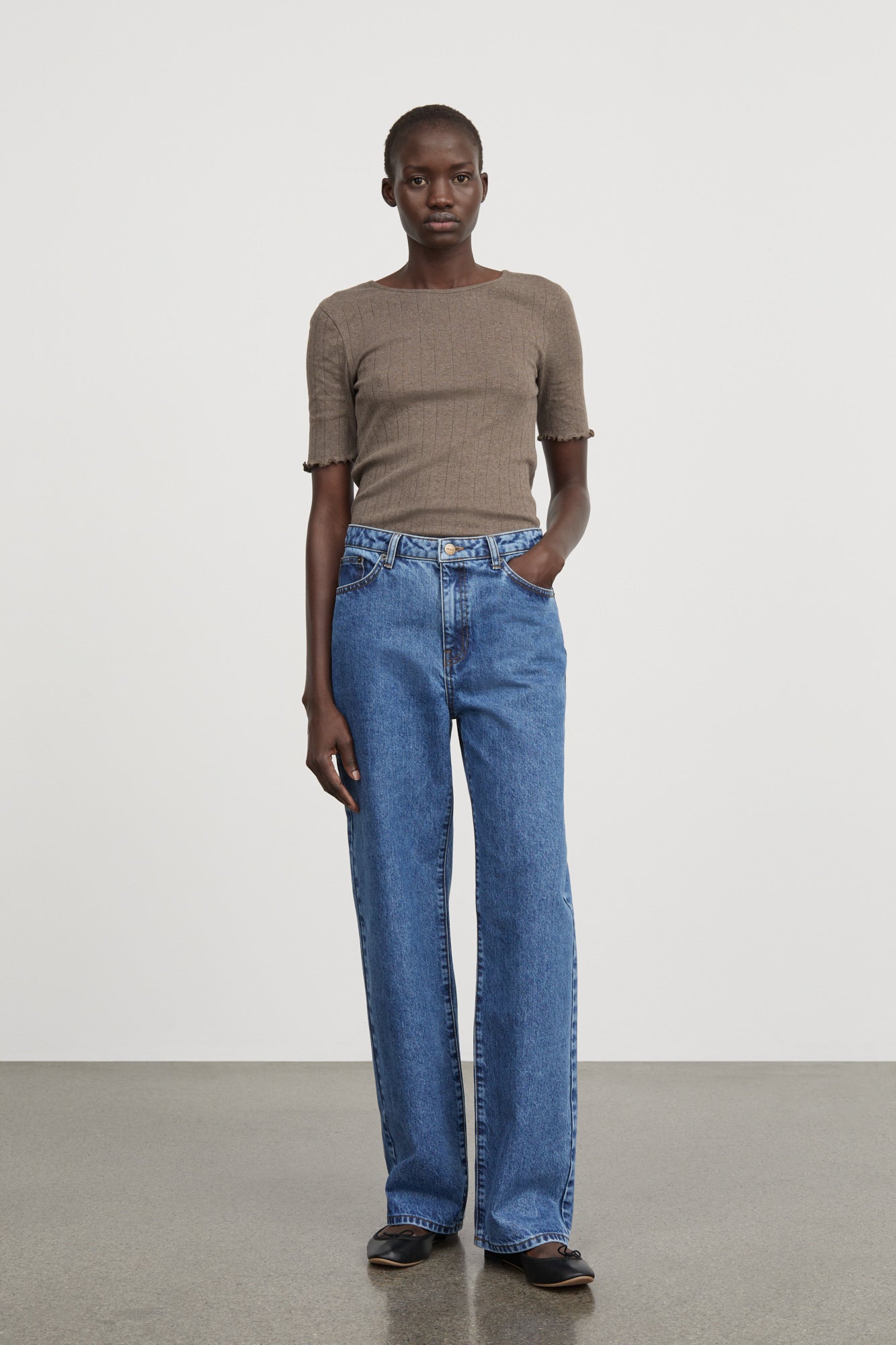 Skall Studio Edie tee T-shirt Brown mélange