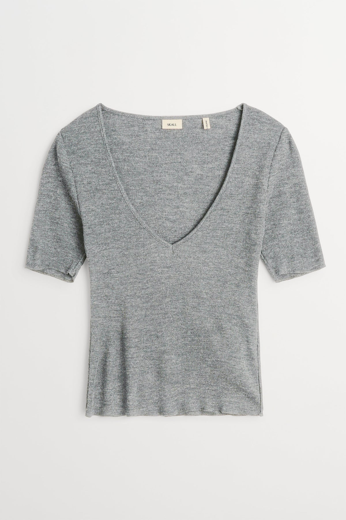 Skall Studio Fae v-neck tee Tee Light grey mélange