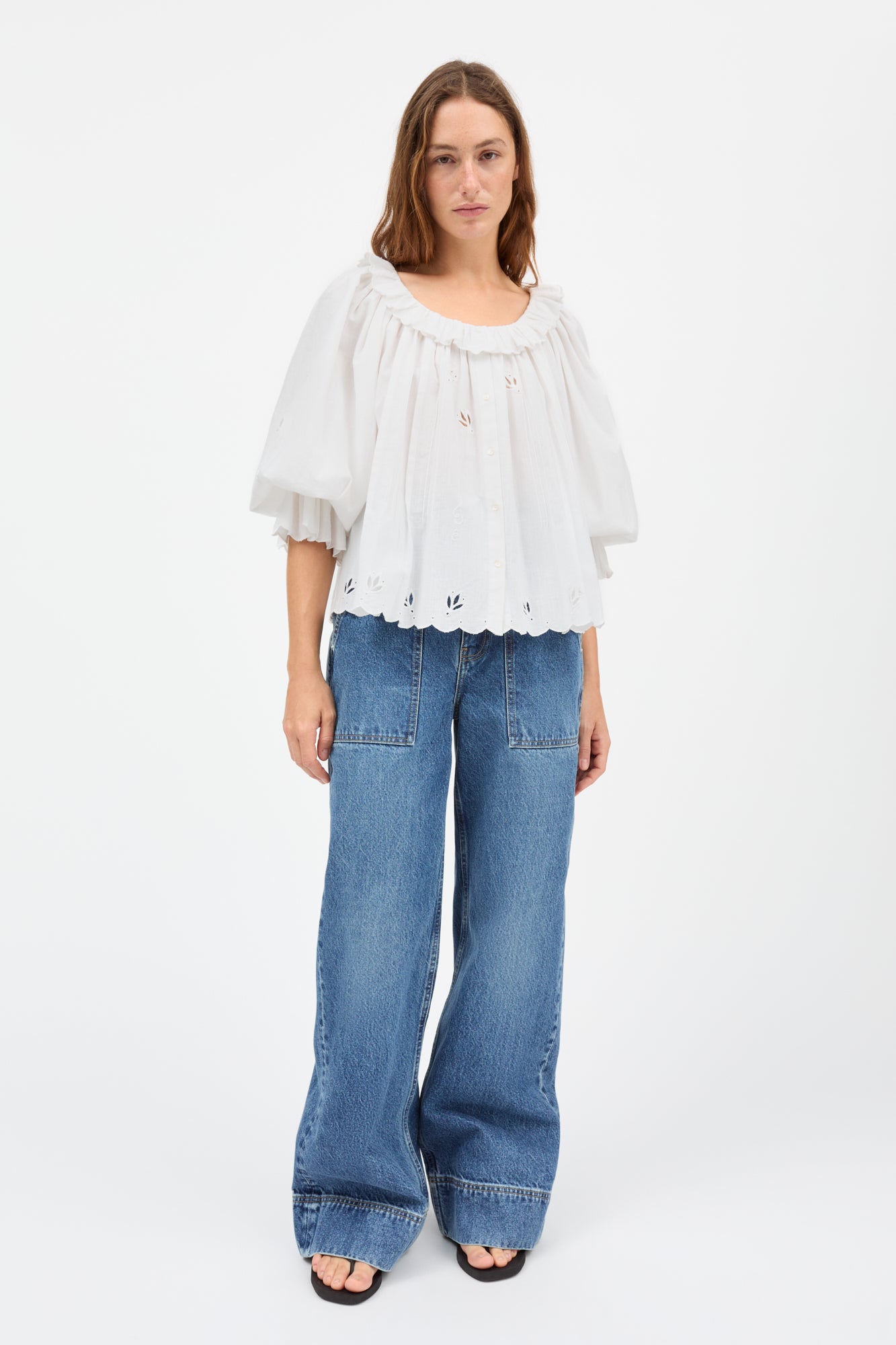 Skall Studio Fleurie blouse Blouse Optic white