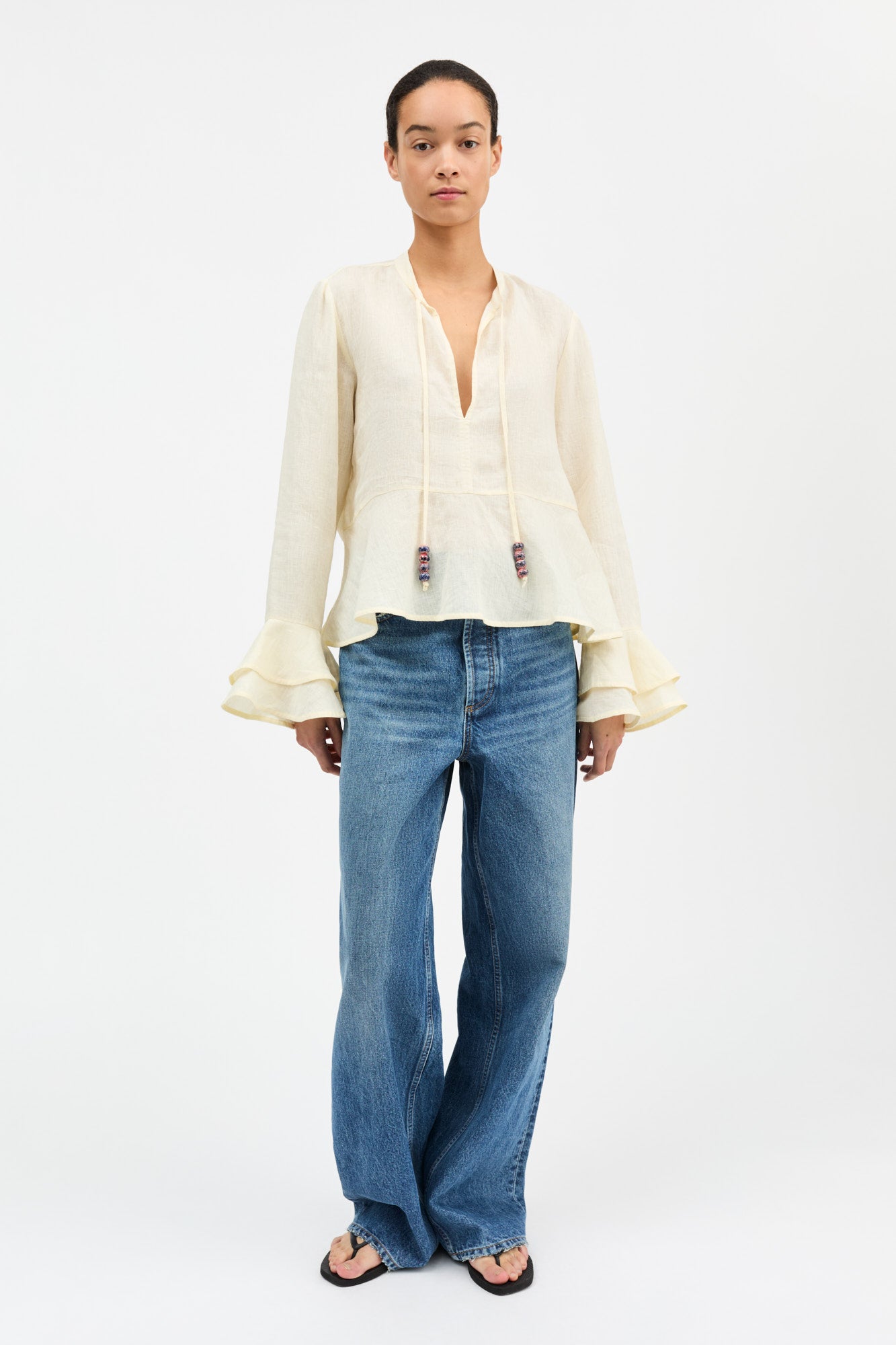 Skall Studio Frigga flounce shirt Shirt Buttermilk