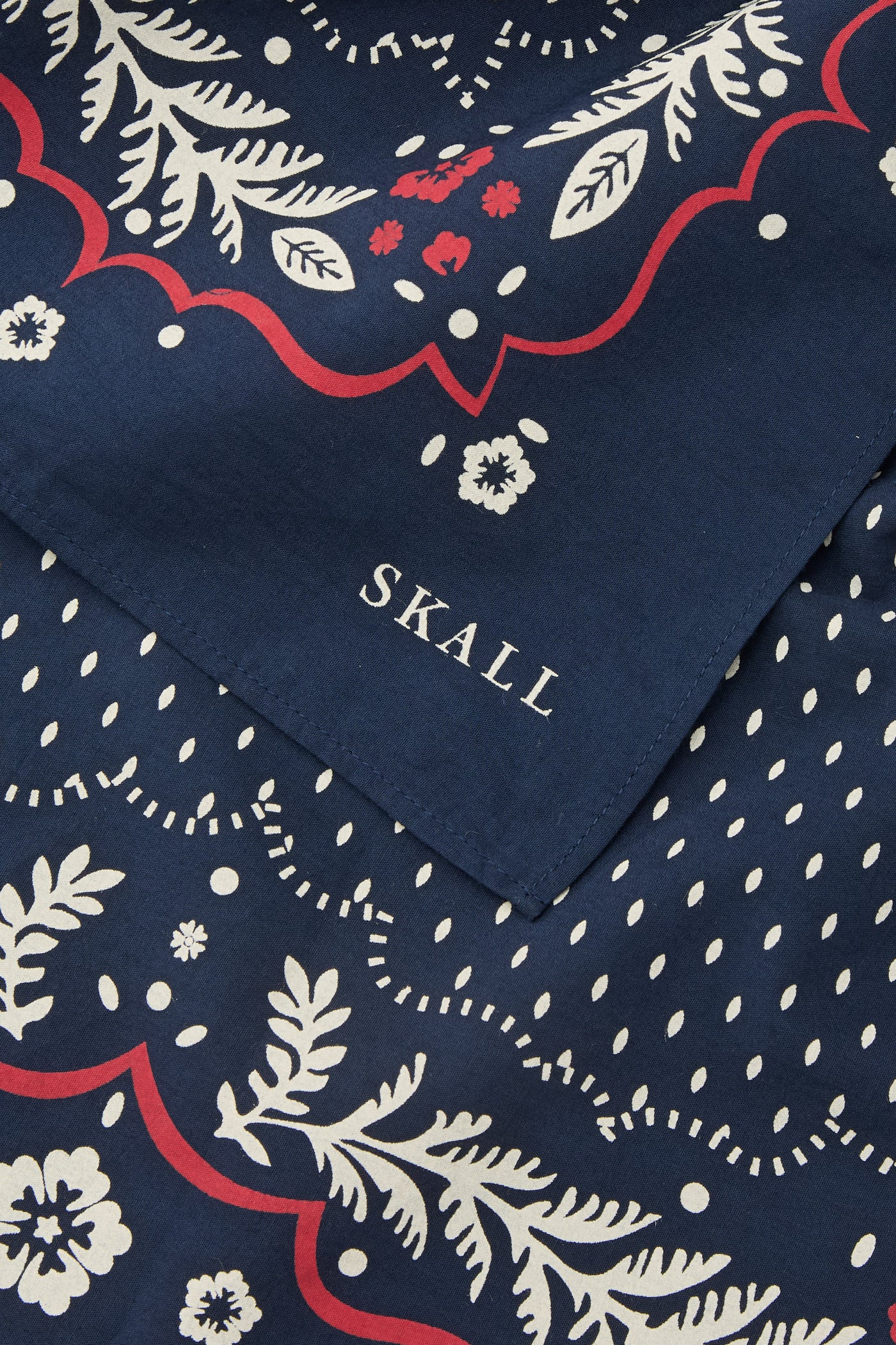 Skall Studio Juniper big scarf Scarf Navy/Red/Ecru