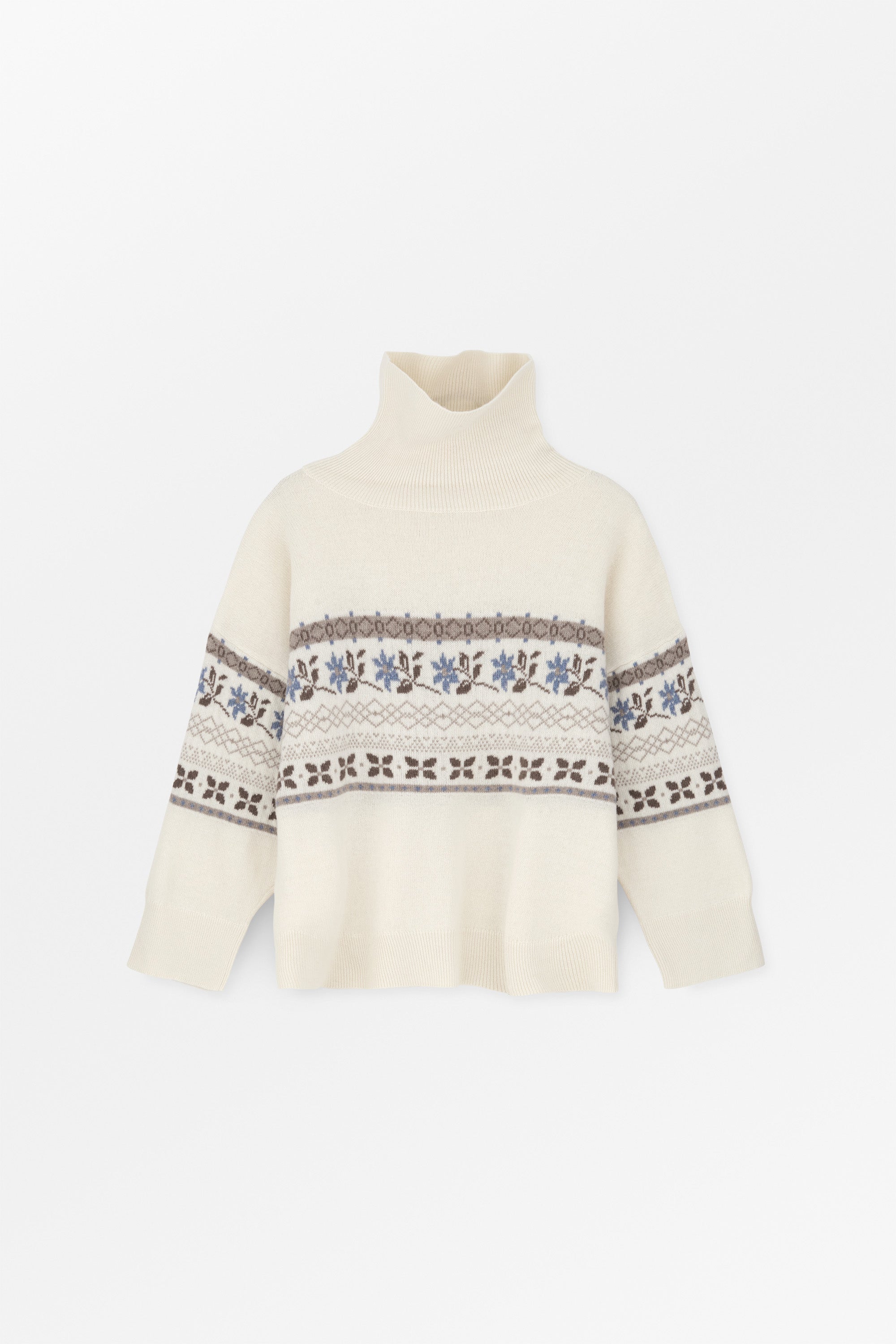 Skall Studio Leonora t-neck Turtleneck Brown/Ecru jacquard