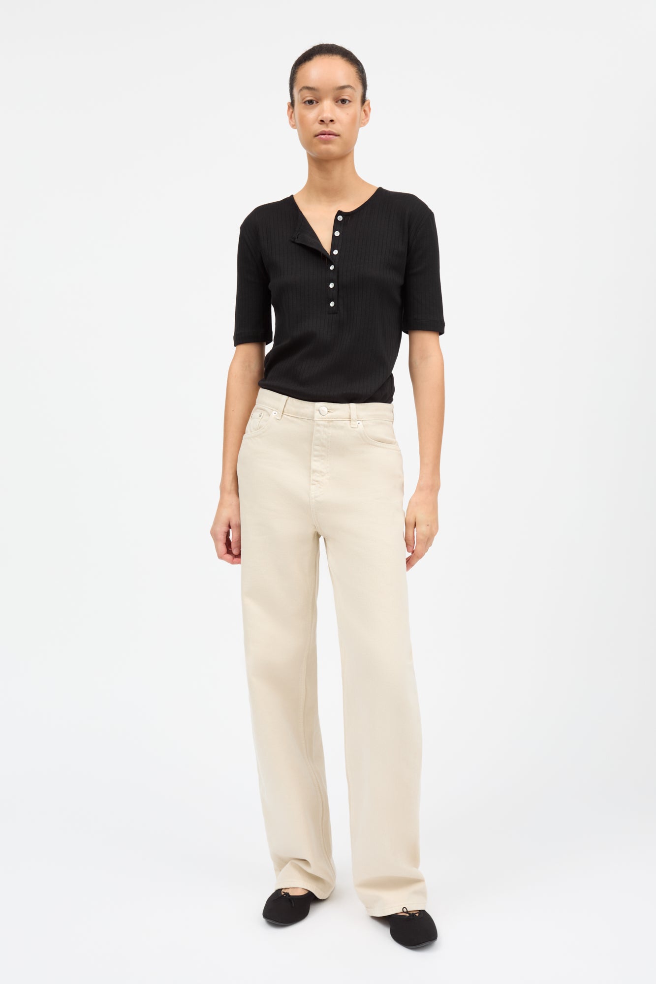 Skall Studio Liv henley tee Tee Black