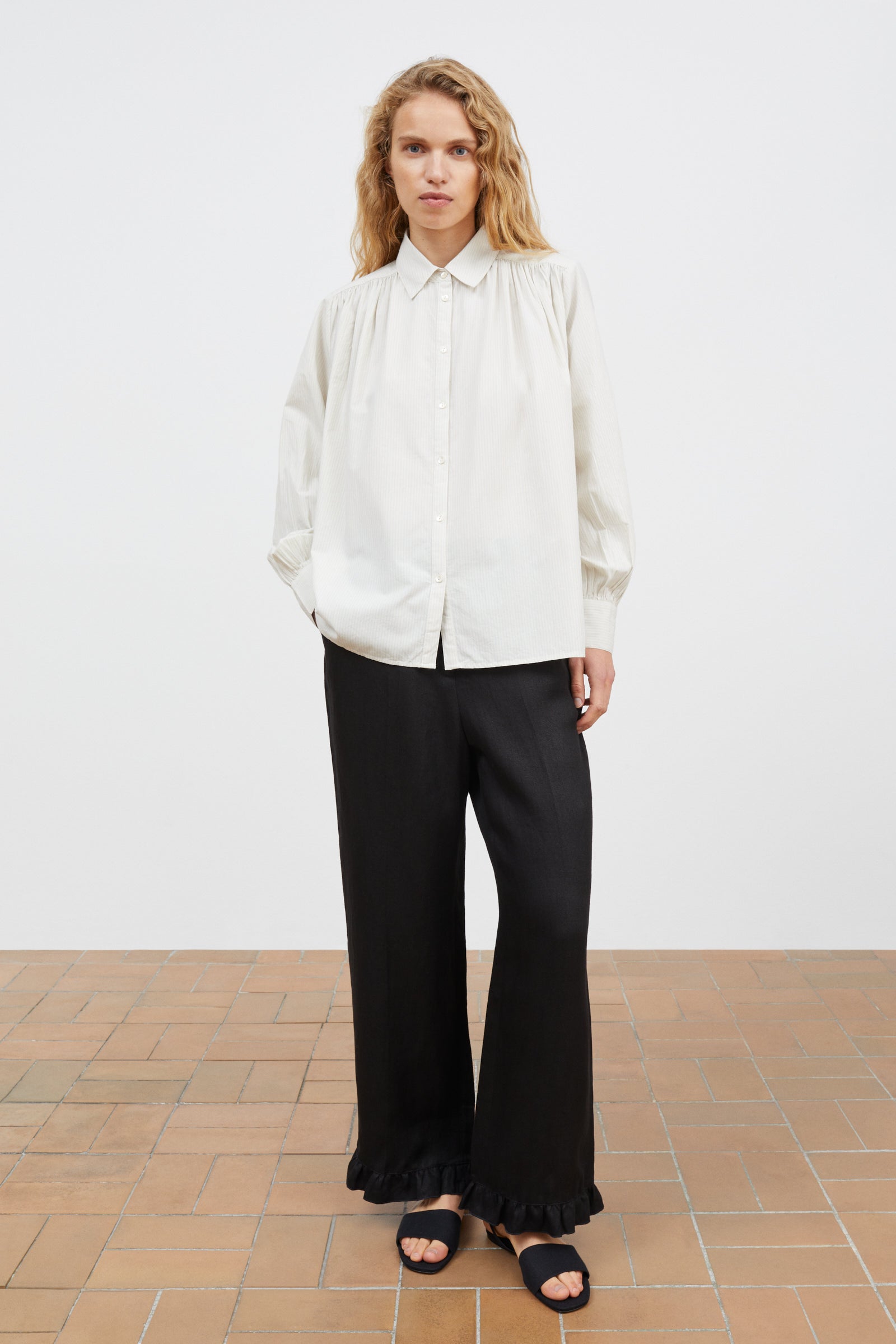 Skall Studio Louise shirt Shirt Light blue/White stripe