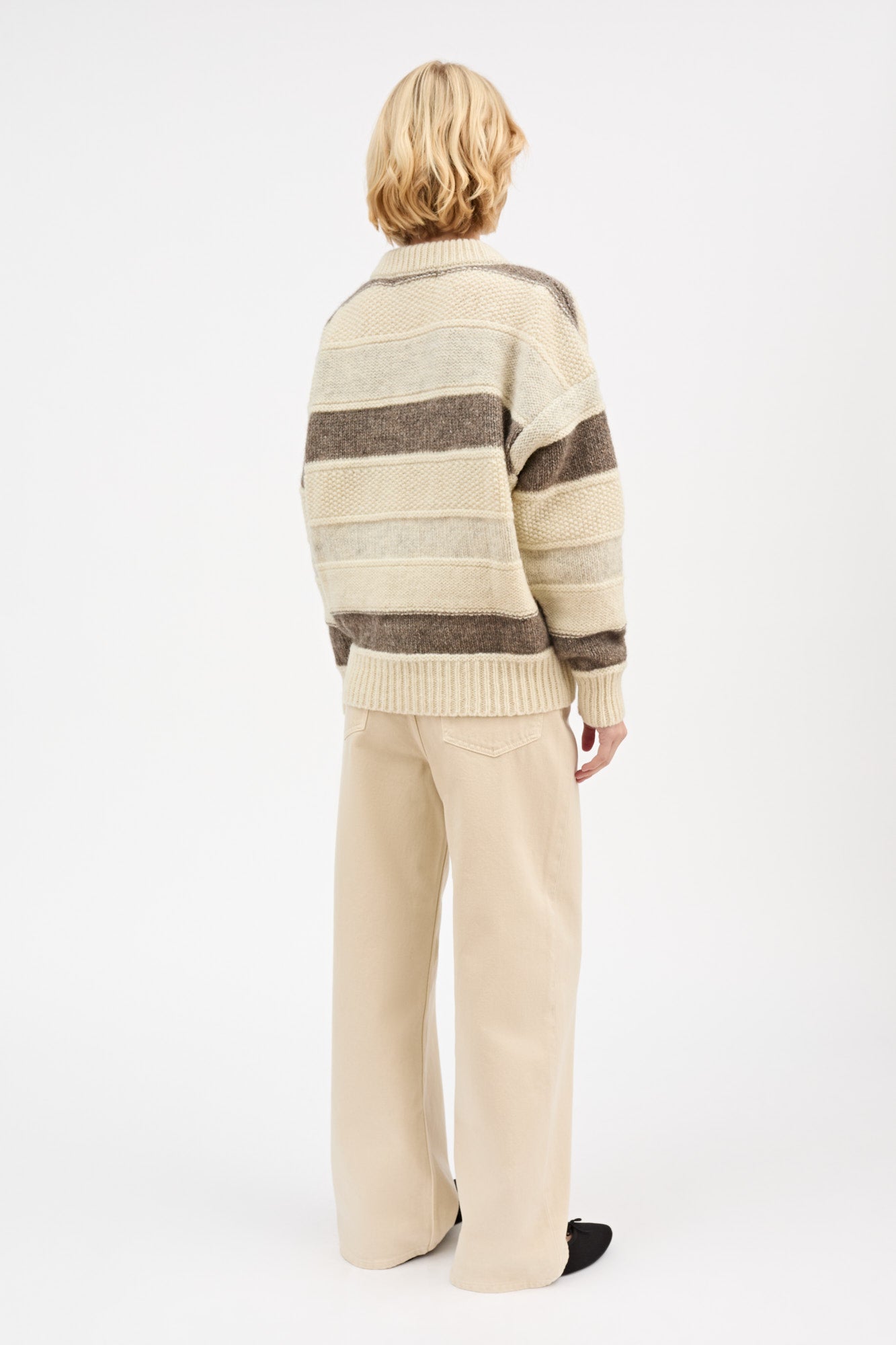 Skall Studio Olga jumper Knit Off-white/Sand/Light brown