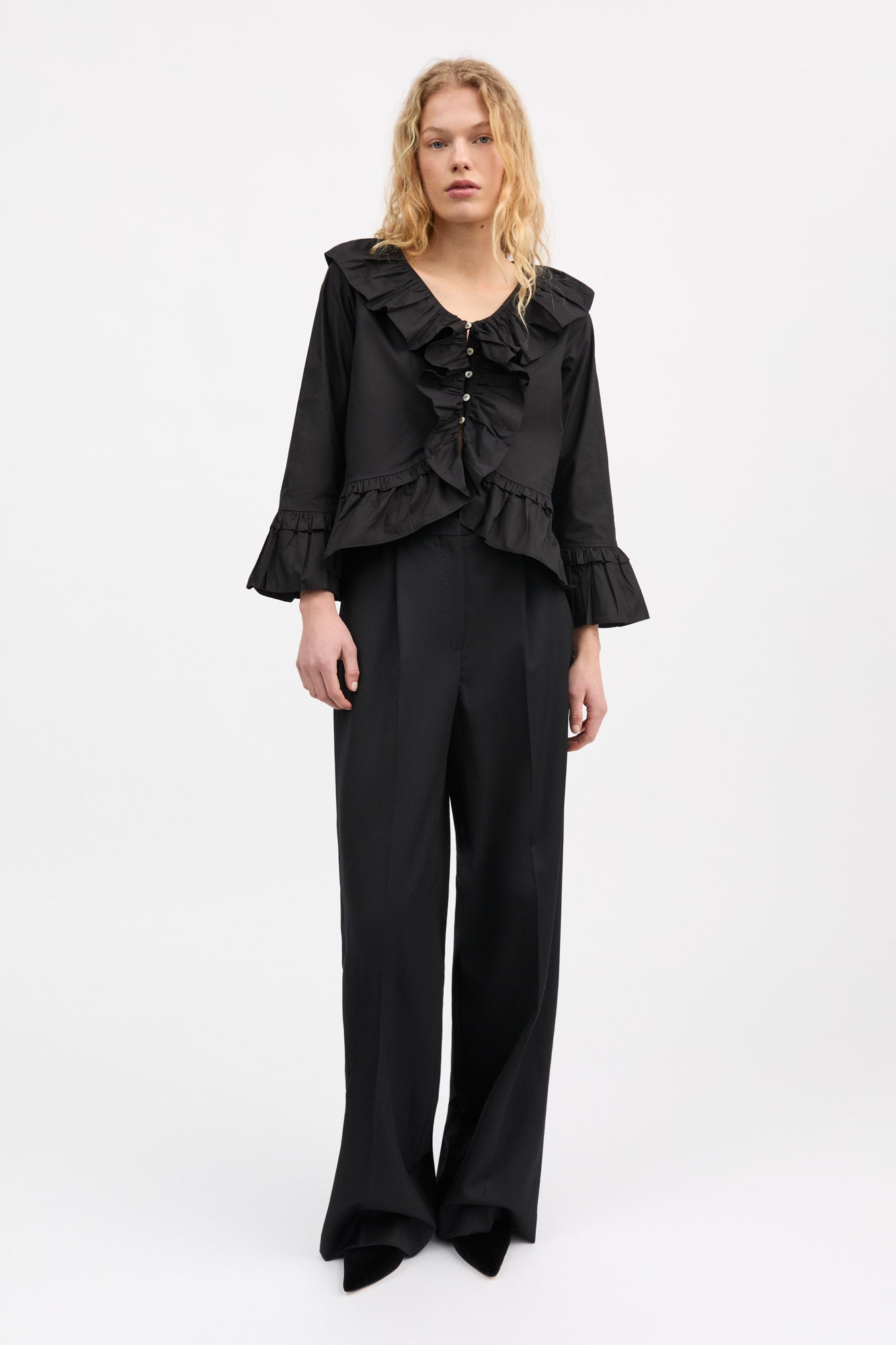 Skall Studio Rimini flounce blouse Blouse Black