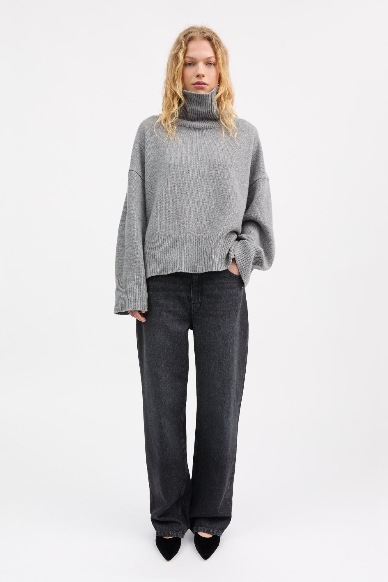 Skall Studio Silene t-neck Turtleneck Grey melange