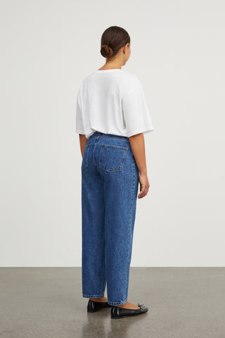 Allison cropped jeans - Mid blue denim